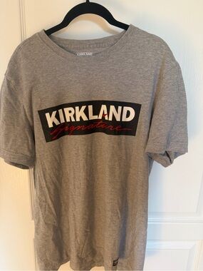 Costco Kirkland Signature Grey Logo Tee - Unisex Medium